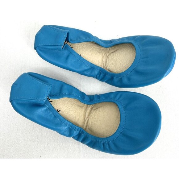 The Storehouse Flats Turquoise Blue Leather Foldable Shoes Size 7 Travel - Picture 1 of 4